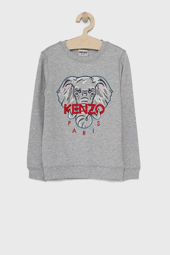серый Детская хлопковая кофта Kenzo Kids Для девочек
