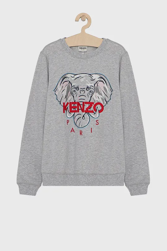 серый Детская хлопковая кофта Kenzo Kids Для девочек