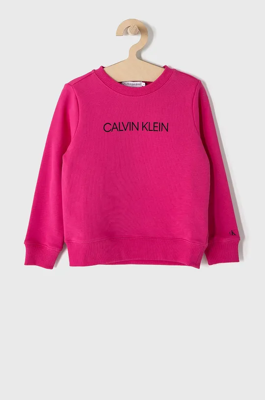 rózsaszín Calvin Klein Jeans gyerek melegítőfelső pamutból Gyerek