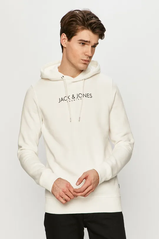 biały Premium by Jack&Jones - Bluza bawełniana Męski