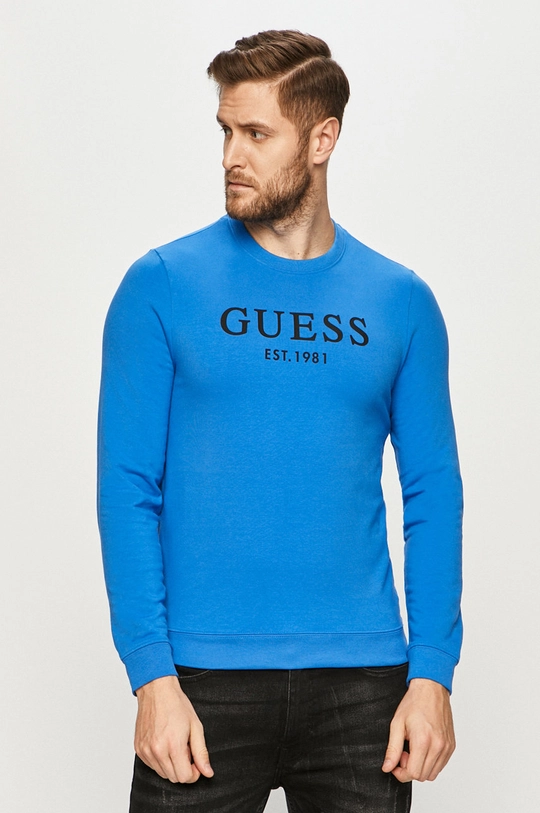 niebieski Guess - Bluza Męski