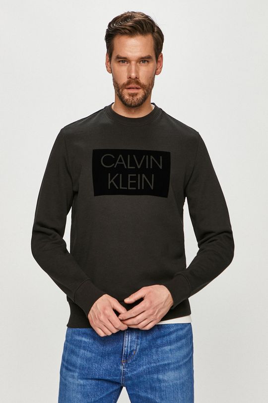 čierna Calvin Klein - Bavlnená mikina Pánsky