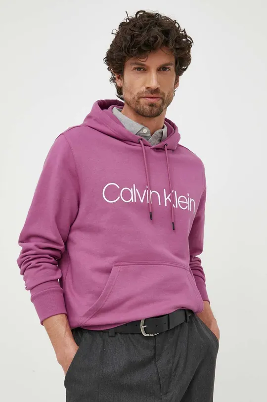 ροζ Calvin Klein Βαμβακερή μπλούζα Ανδρικά