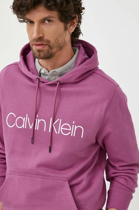ροζ Calvin Klein Βαμβακερή μπλούζα