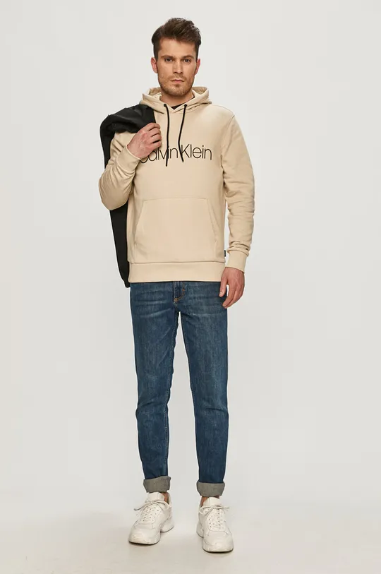 Calvin Klein - Bluza bawełniana beżowy