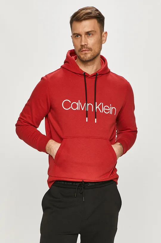 červená Calvin Klein - Bavlnená mikina Pánsky