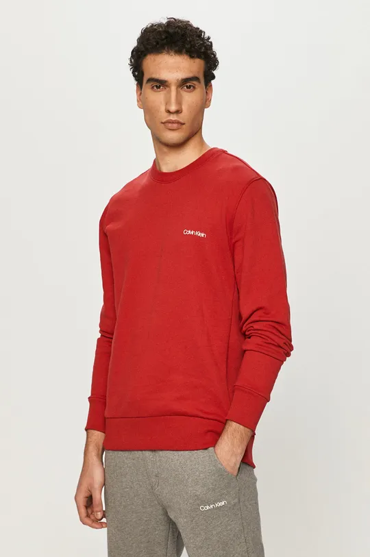 czerwony Calvin Klein bluza bawełniana Męski
