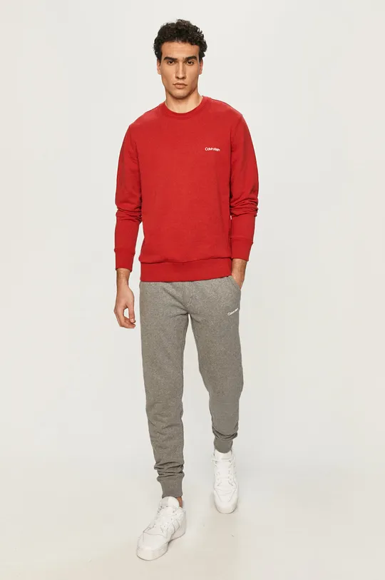 Calvin Klein bluza bawełniana czerwony