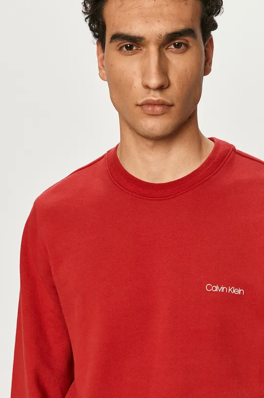 czerwony Calvin Klein bluza bawełniana