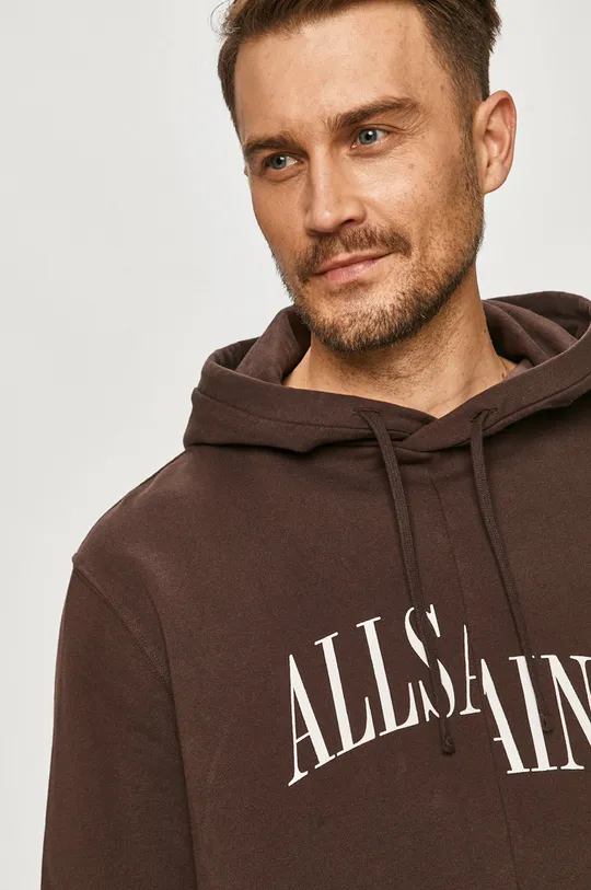 bordowy AllSaints - Bluza bawełniana DROPOUT OTH HOODY