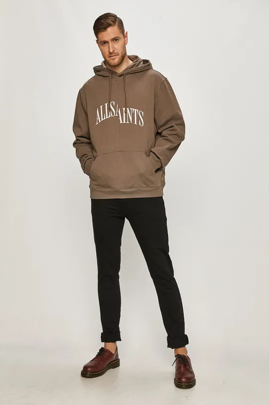 AllSaints - Хлопковая кофта коричневый