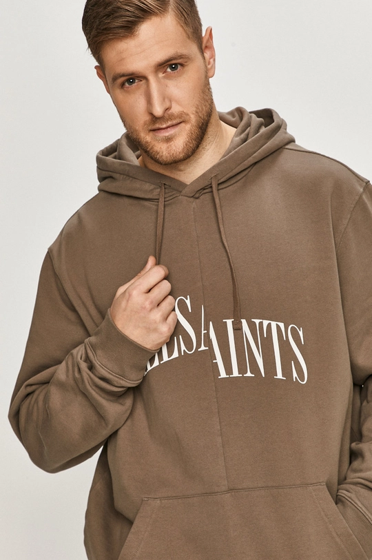 brązowy AllSaints - Bluza bawełniana DROPOUT OTH HOODY