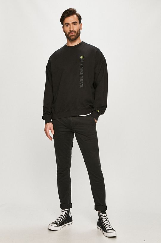 Calvin Klein Jeans - Hanorac de bumbac negru