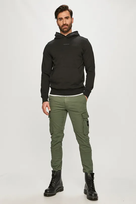 Calvin Klein Jeans - Pamut melegítőfelső fekete