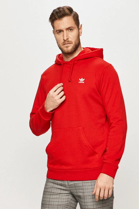 červená adidas Originals - Bavlnená mikina GN3389 Pánsky