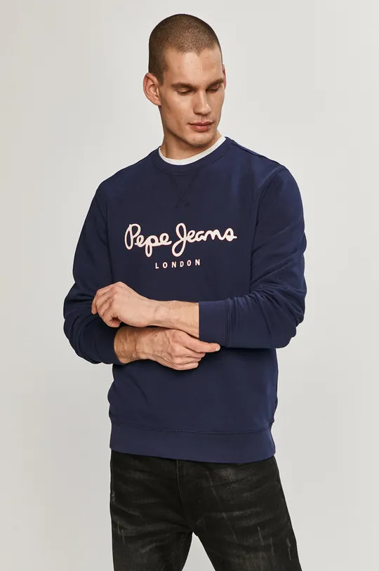 tmavomodrá Pepe Jeans - Bavlnená mikina George Pánsky