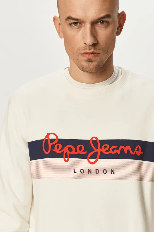 biela Bavlnená mikina Pepe Jeans