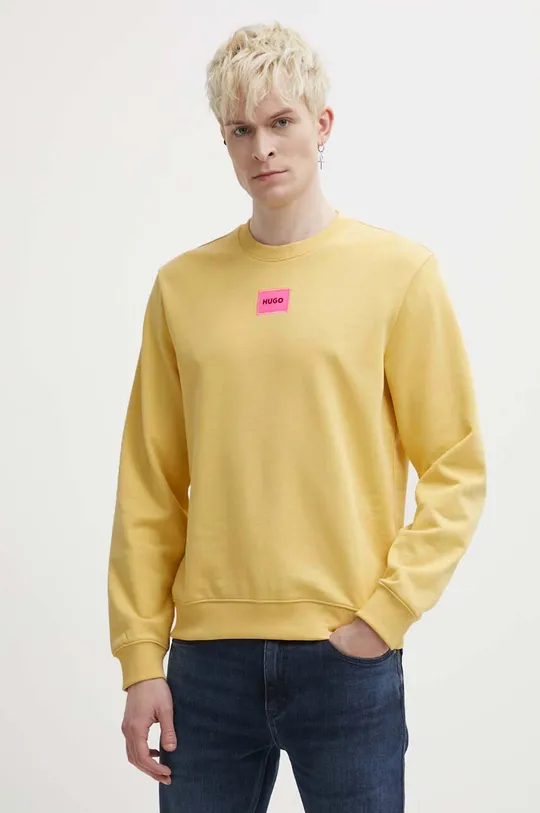 rumena Bombažen pulover HUGO Moški