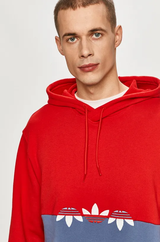 czerwony adidas Originals - Bluza bawełniana GN3443