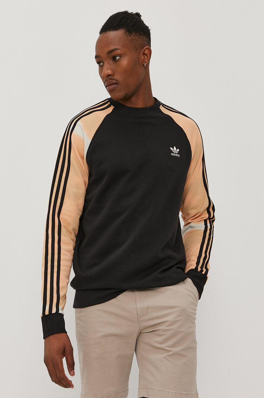 Хлопковая кофта adidas Originals мужская цвет чёрный гладкая | ANSWEAR.ua