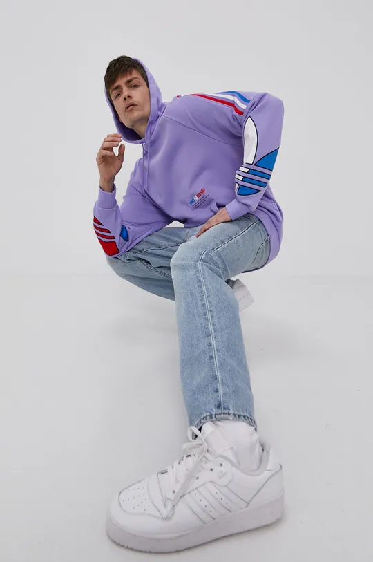 фиолетовой Хлопковая кофта adidas Originals Мужской