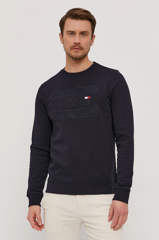 granatowy Tommy Hilfiger Bluza bawełniana Męski