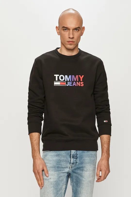 czarny Tommy Jeans Bluza DM0DM10202.4891 Męski