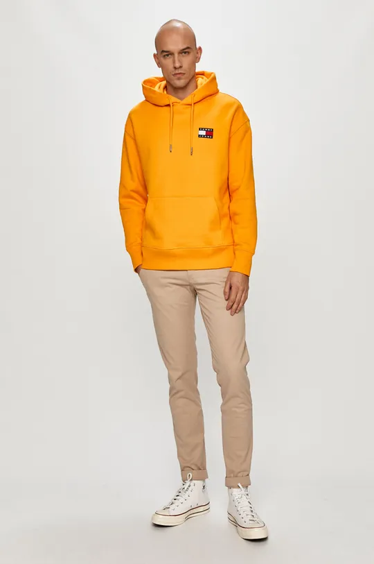 Tommy Jeans - Хлопковая кофта оранжевый