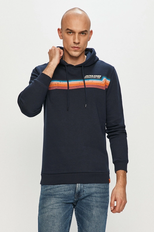 granatowy Jack & Jones Bluza Męski