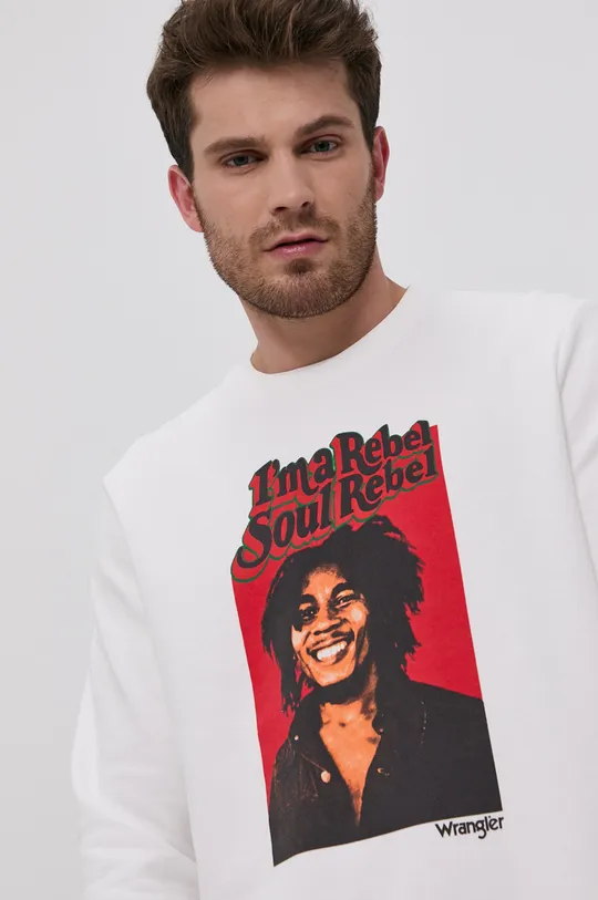 biały Wrangler Bluza bawełniana x Bob Marley