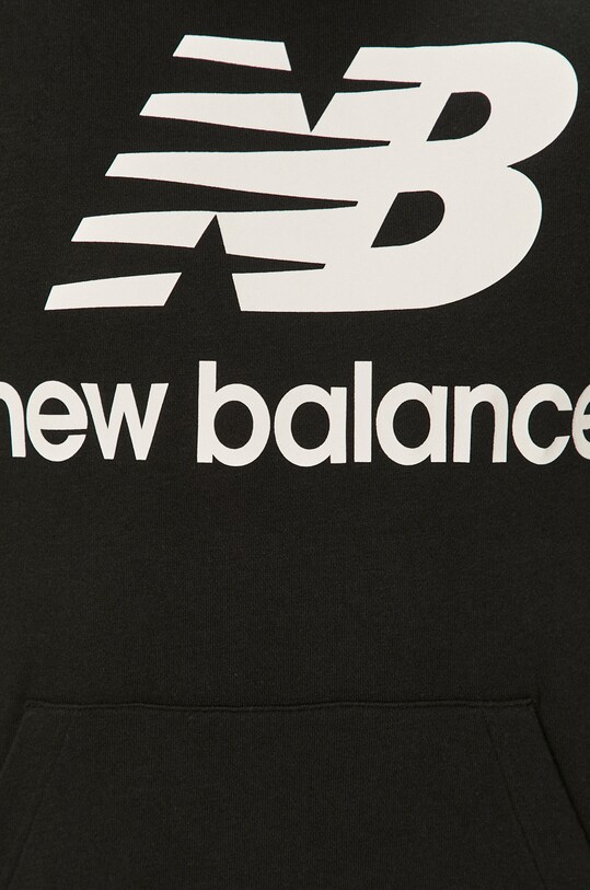 New Balance Bluza MT03558BK męska kolor czarny z kapturem z nadrukiem |  Answear.com