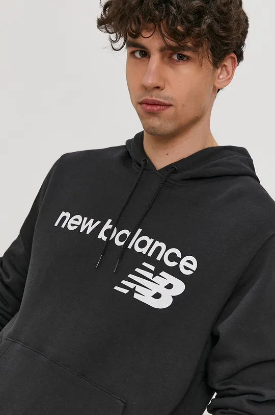 czarny New Balance Bluza MT03910BK