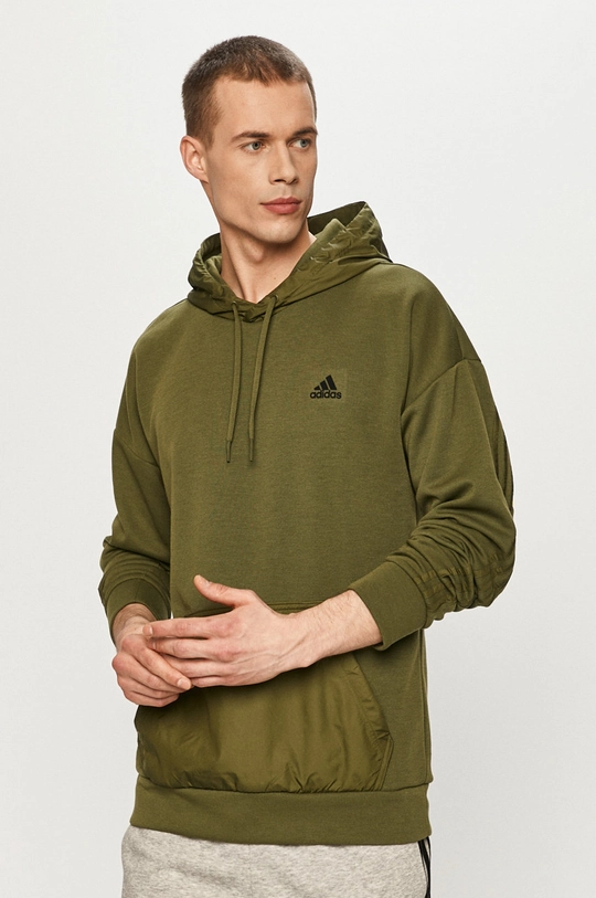 zielony adidas Performance - Bluza GL5675 Męski