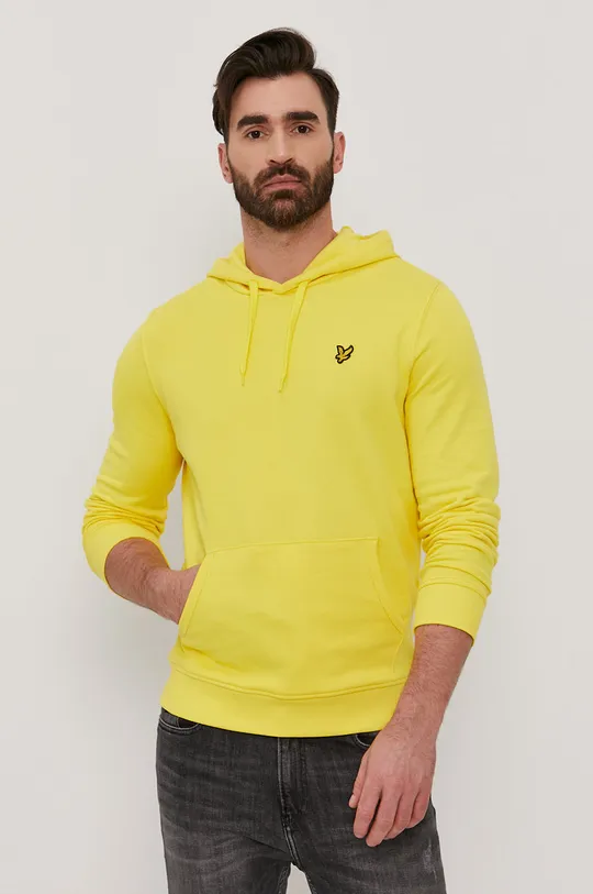 žltá Bavlnená mikina Lyle & Scott Pánsky