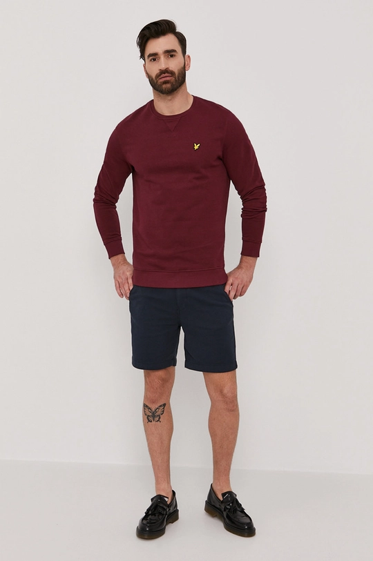 Bavlnená mikina Lyle & Scott burgundské