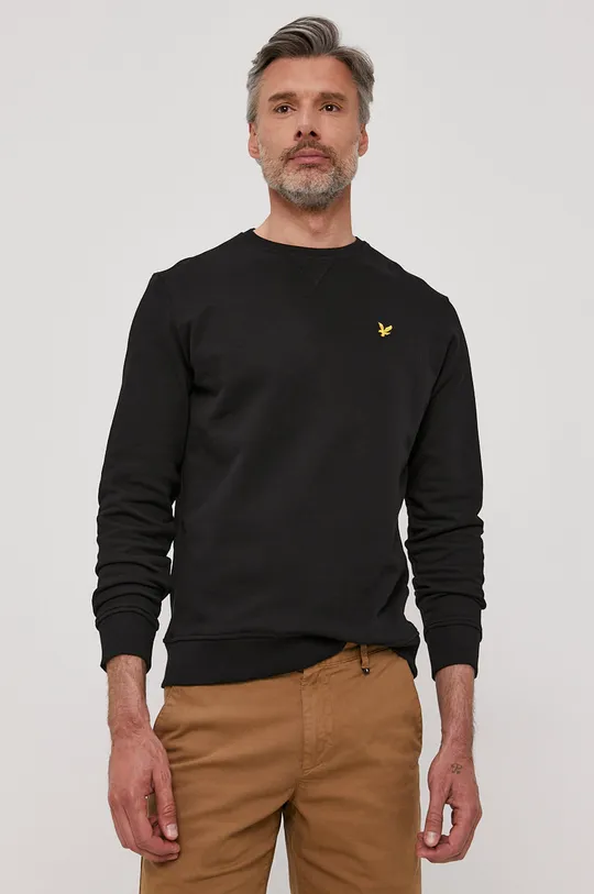 čierna Bavlnená mikina Lyle & Scott Pánsky