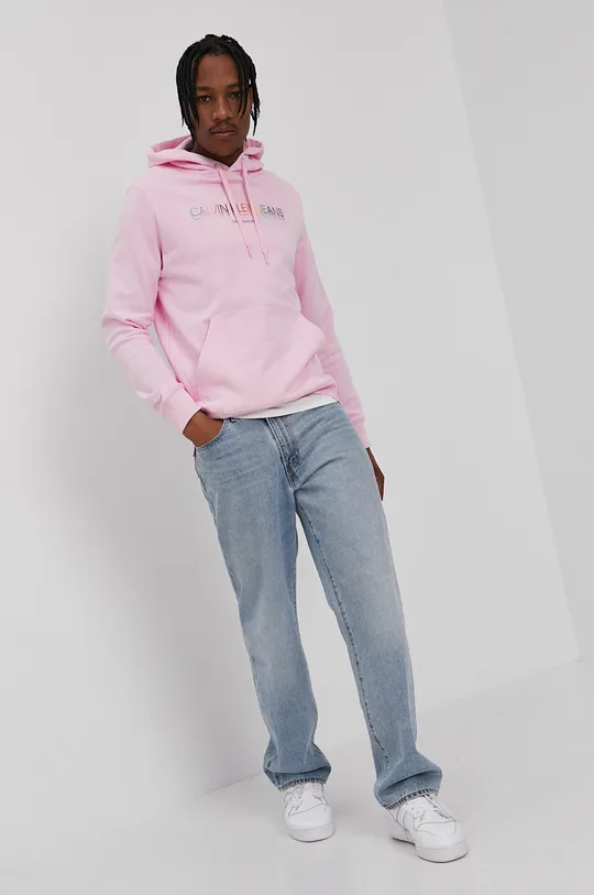 Calvin Klein Jeans Bluza bawełniana J30J319202.4891 różowy