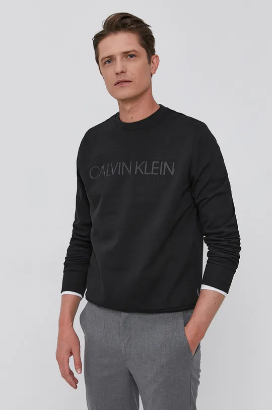 čierna Bavlnená mikina Calvin Klein Pánsky