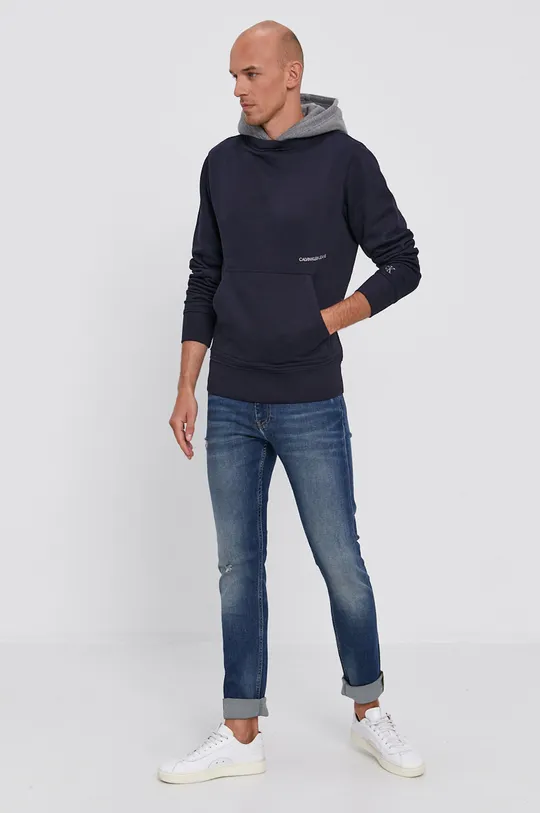 Calvin Klein Jeans Bluza bawełniana J30J314870.4891 granatowy