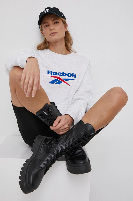 Бавовняна кофта Reebok Classic GU3873 сірий