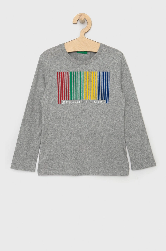 szary United Colors of Benetton Longsleeve dziecięcy Chłopięcy