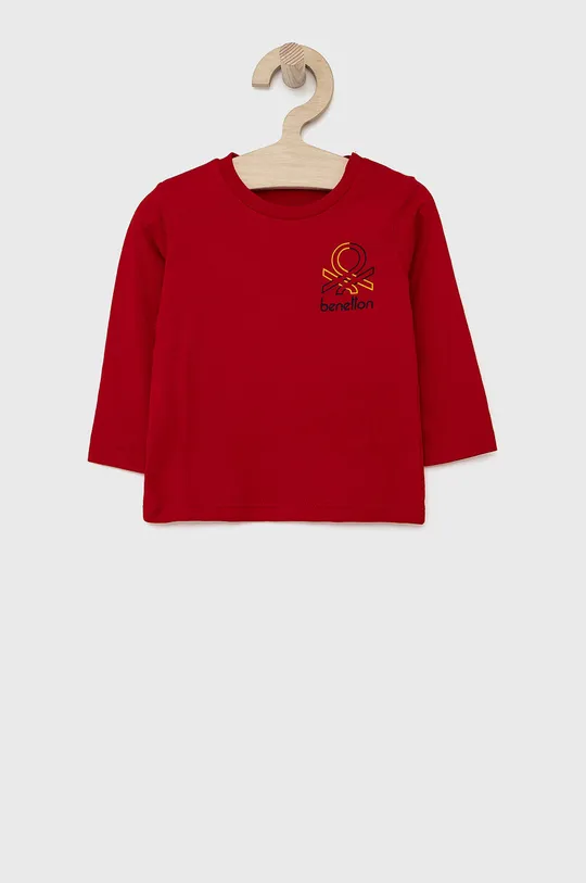 červená Detské tričko s dlhým rukávom United Colors of Benetton Chlapčenský