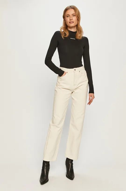 Calvin Klein Jeans - Tričko s dlhým rukávom čierna