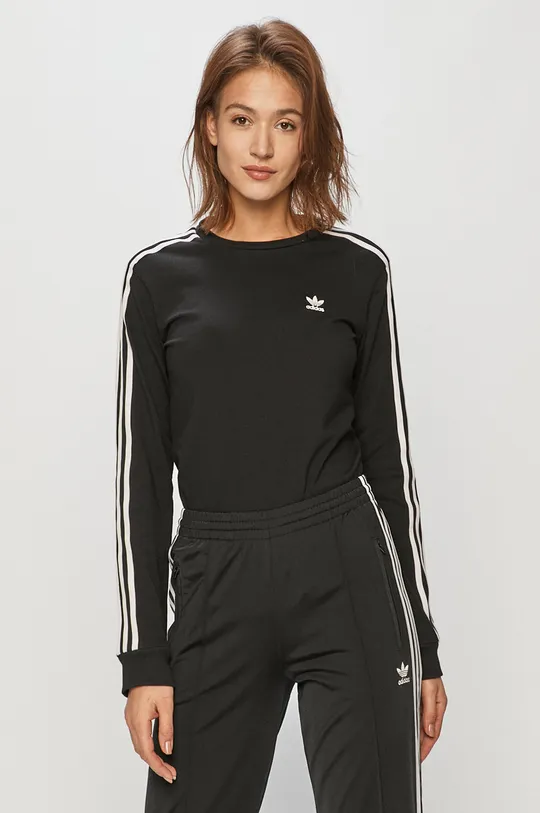 черен adidas Originals - Блуза с дълъг ръкав GN2911 Жіночий