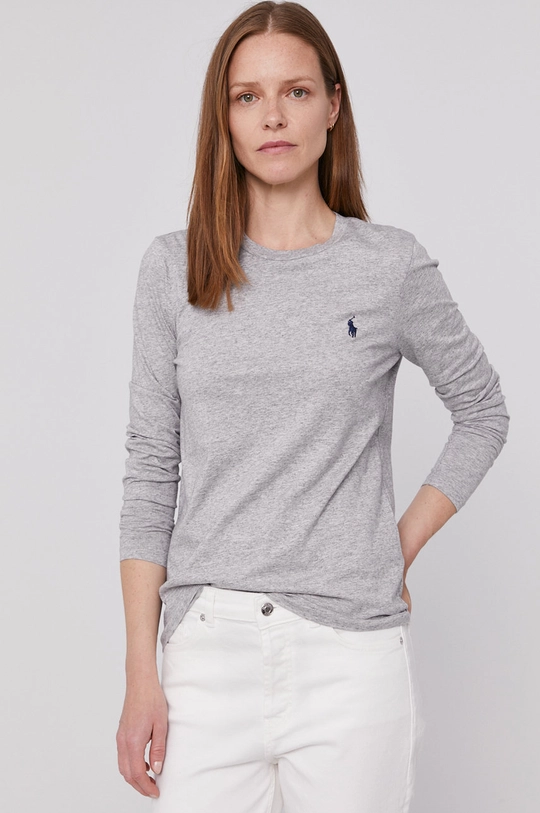 szary Polo Ralph Lauren Longsleeve 211757946010 Damski