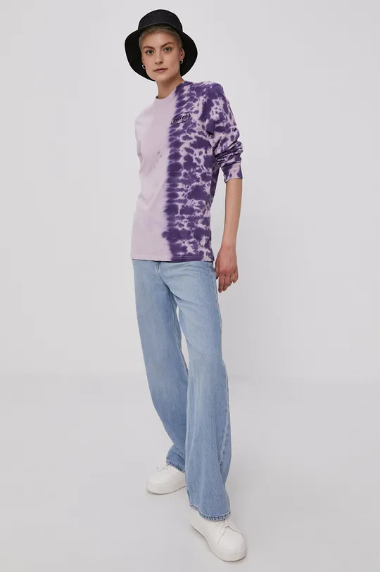 Tričko s dlhým rukávom HUF fialová