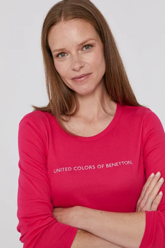 różowy United Colors of Benetton Longsleeve Damski