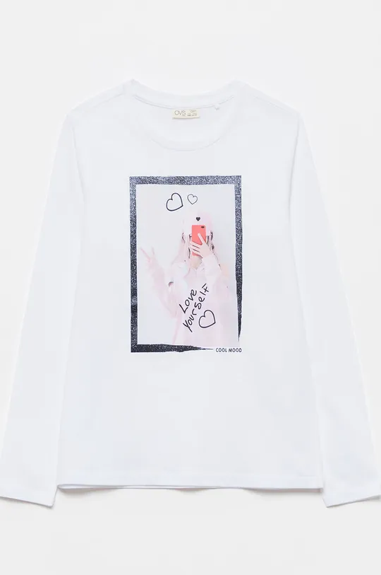 biela OVS - Detské tričko s dlhým rukávom Dievčenský