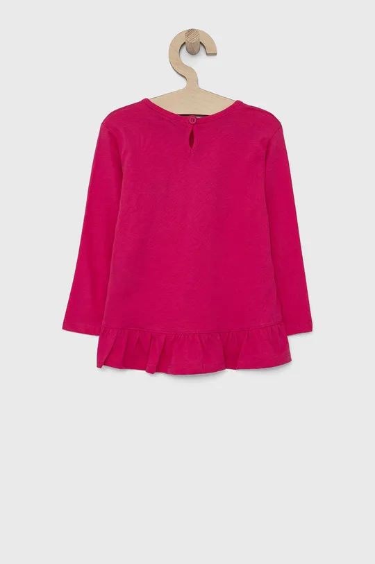 Detské tričko s dlhým rukávom United Colors of Benetton ružová