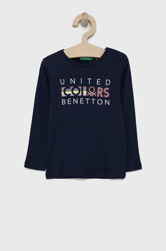 тёмно-синий Детский лонгслив United Colors of Benetton Для девочек
